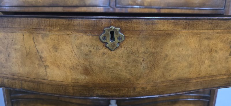 Superb Serpentine Burr Walnut Chest on Chest of Drawers - Image 10