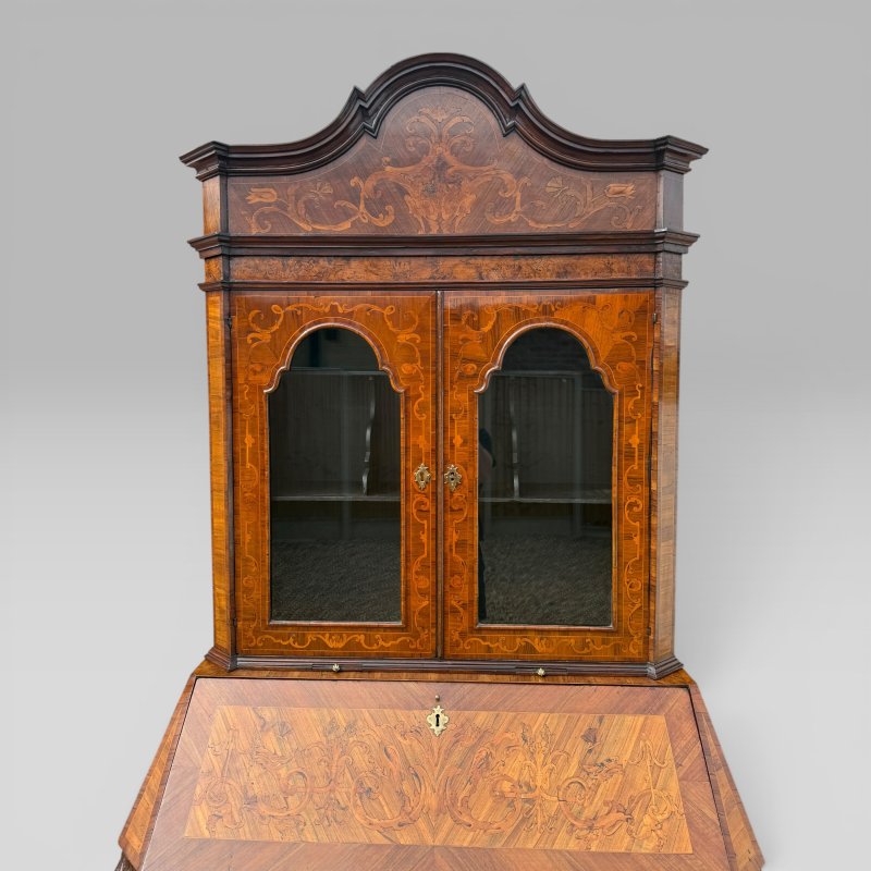 Mid-18th Century Italian Venetian Walnut, Tulipwood & Marquetry Bureau Bookcase - Image 7