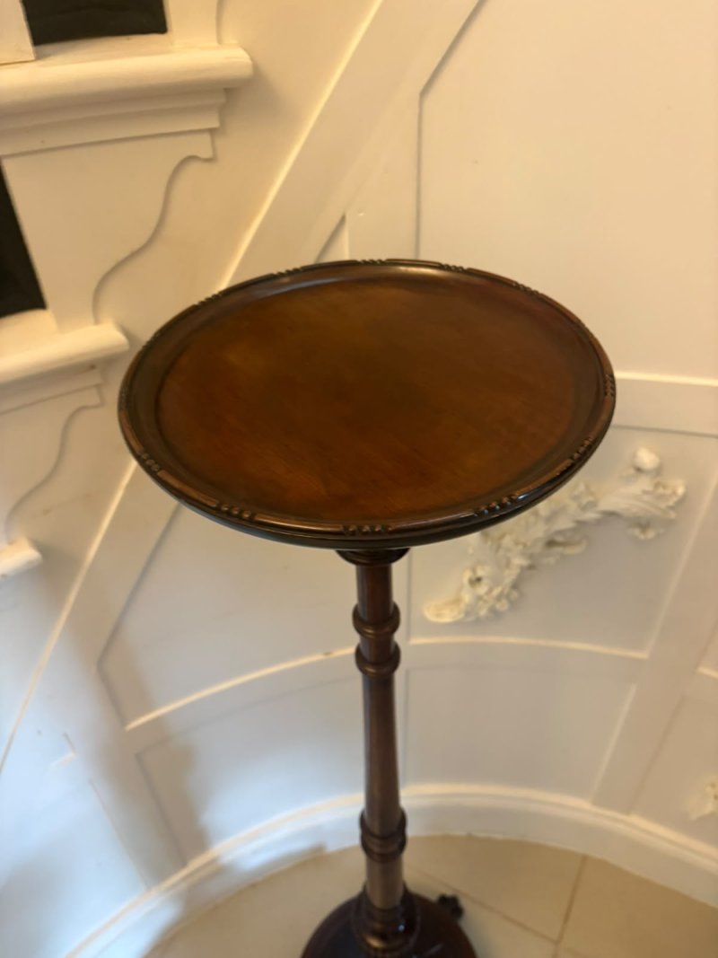 Antique Victorian Quality Carved Mahogany Torchere Plant Stand Pedestal Column - Image 7