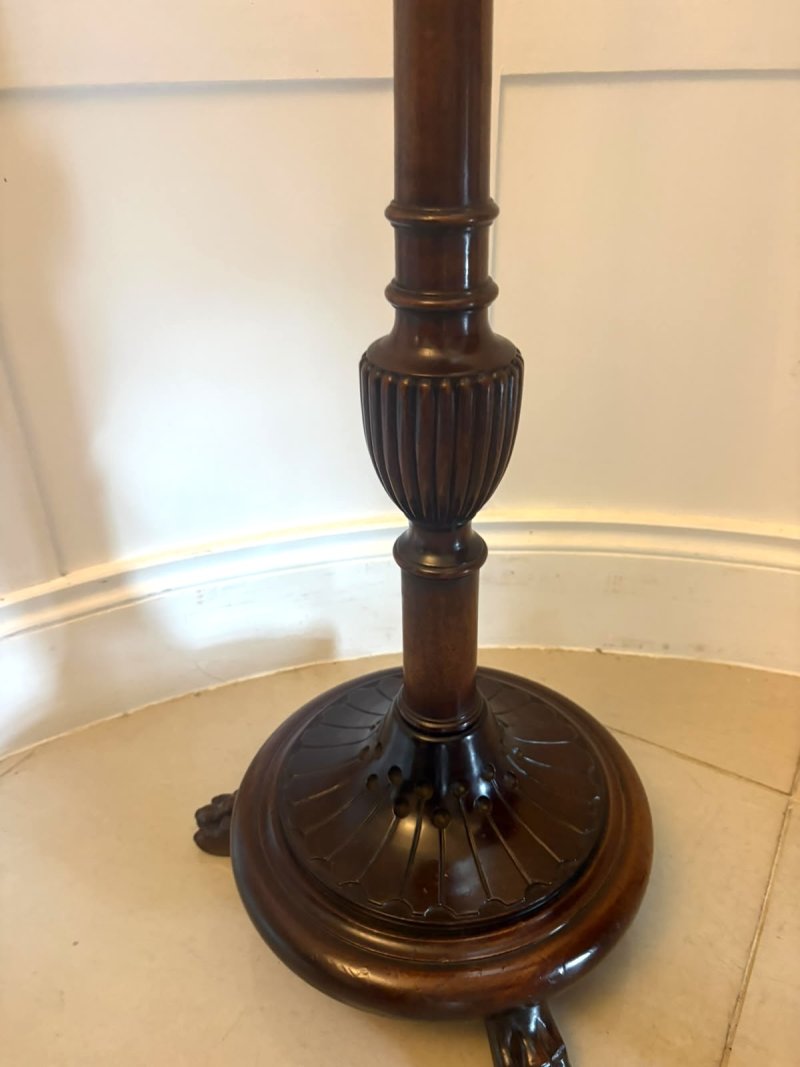 Antique Victorian Quality Carved Mahogany Torchere Plant Stand Pedestal Column - Image 10