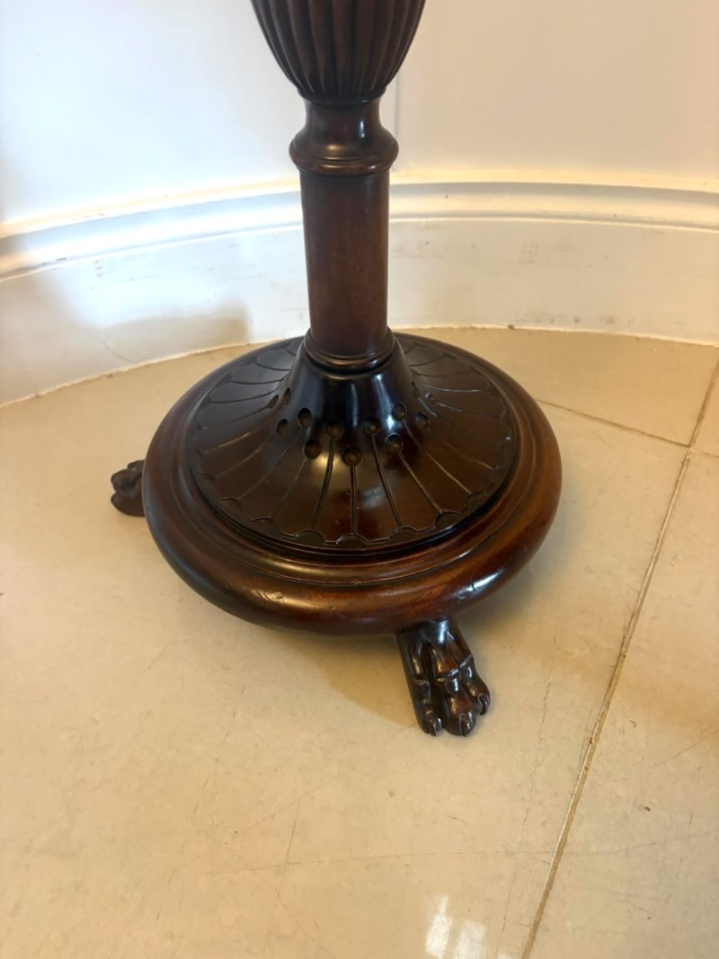 Antique Victorian Quality Carved Mahogany Torchere Plant Stand Pedestal Column - Image 8