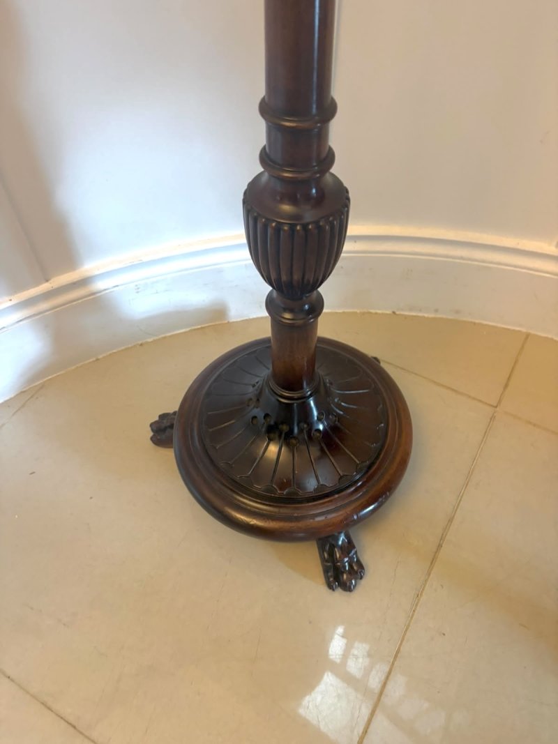 Antique Victorian Quality Carved Mahogany Torchere Plant Stand Pedestal Column - Image 9