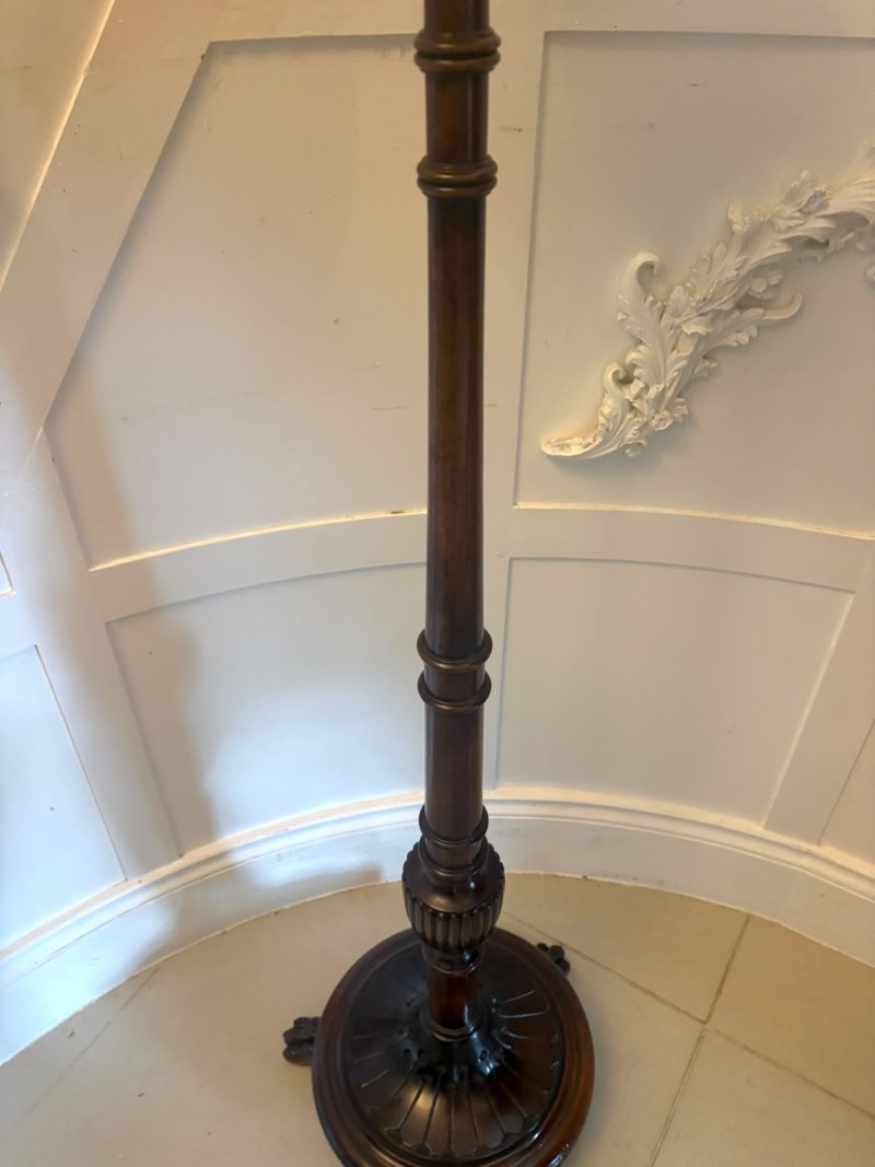 Antique Victorian Quality Carved Mahogany Torchere Plant Stand Pedestal Column - Image 5