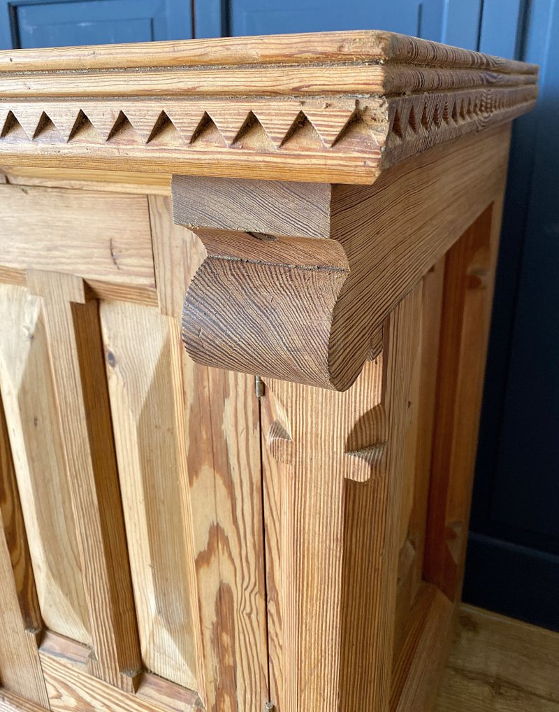Victorian Gothic pine church cupboard - Image 2