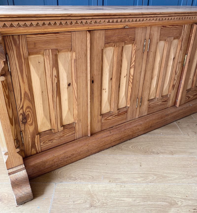 Victorian Gothic pine church cupboard - Image 7