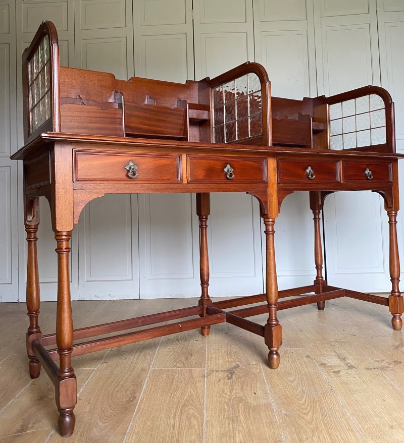 Mahogany twin clerks/banking desk