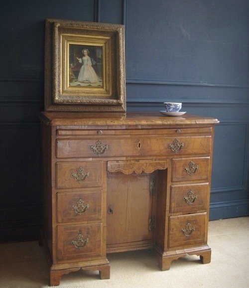 Walnut kneehole desk