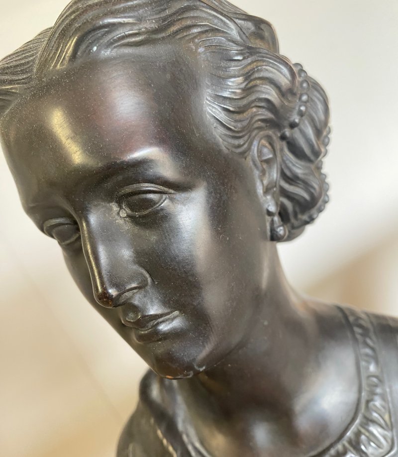 Patinated bust Princess Alexandra of Denmark