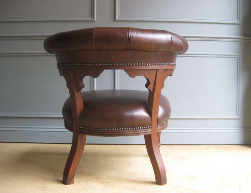 Victorian oak library chair - Image 3