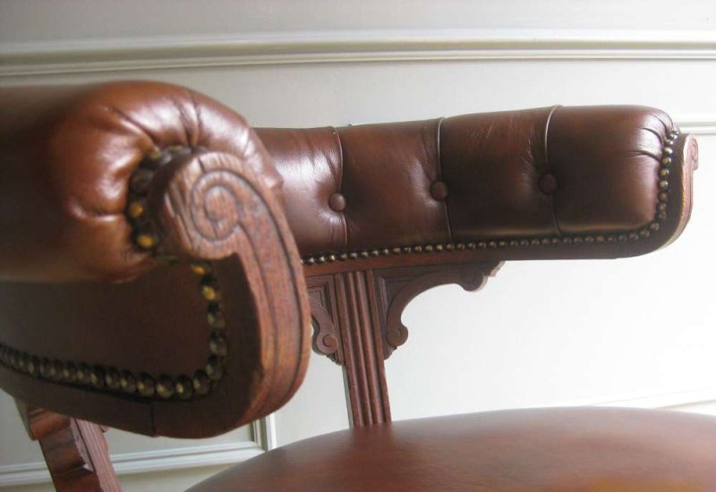 Victorian oak library chair - Image 5