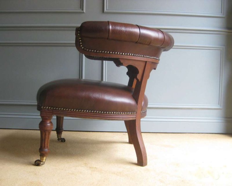 Victorian oak library chair - Image 6
