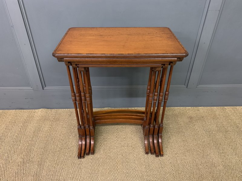 Inlaid Satinwood Nest of 4 Tables - Image 9