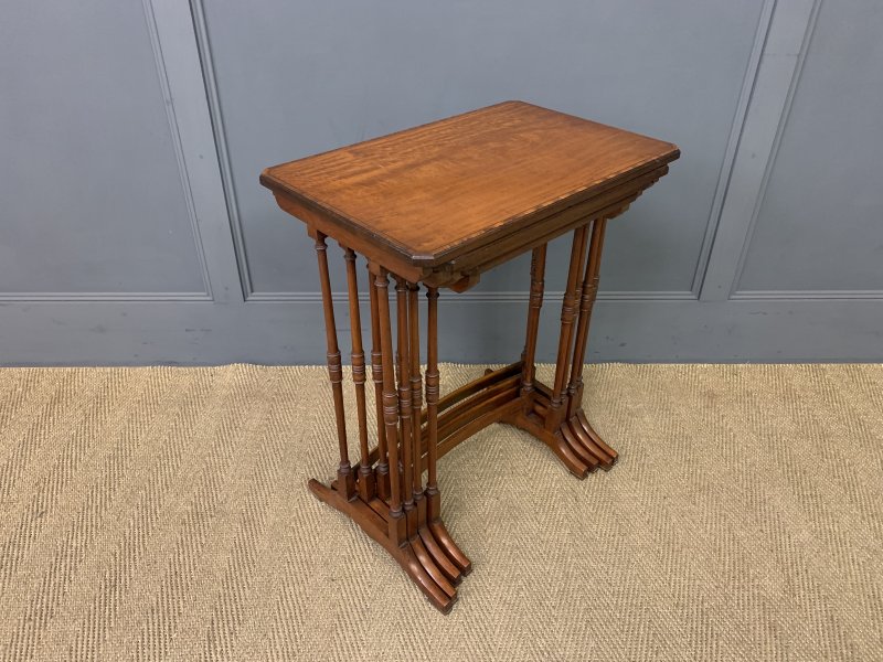 Inlaid Satinwood Nest of 4 Tables - Image 10