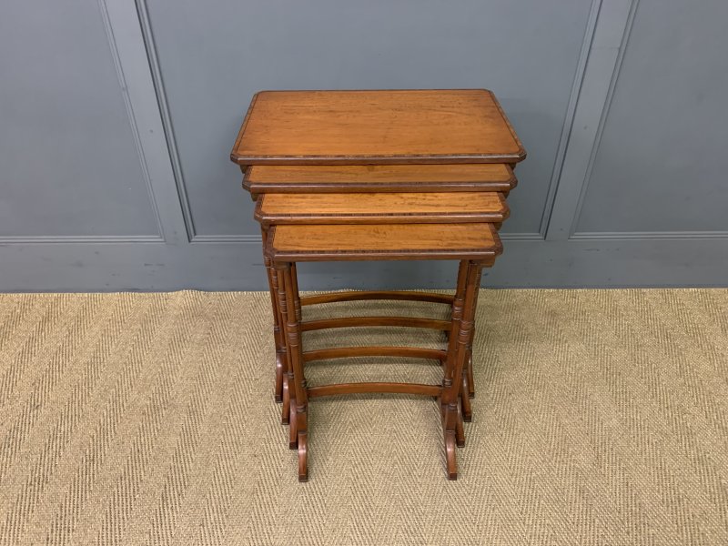 Inlaid Satinwood Nest of 4 Tables - Image 2