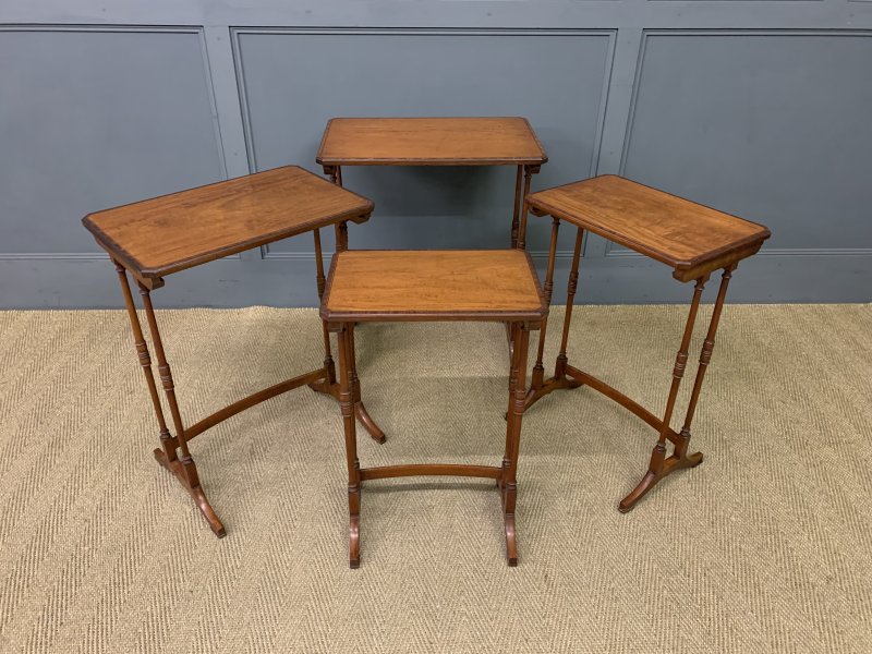 Inlaid Satinwood Nest of 4 Tables - Image 6