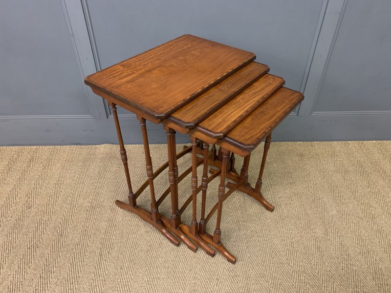 Inlaid Satinwood Nest of 4 Tables - Image 12