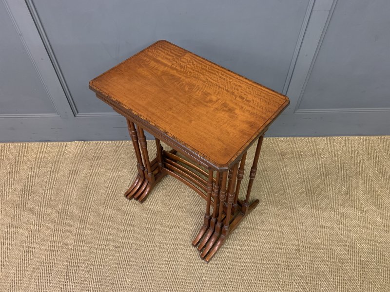 Inlaid Satinwood Nest of 4 Tables - Image 14
