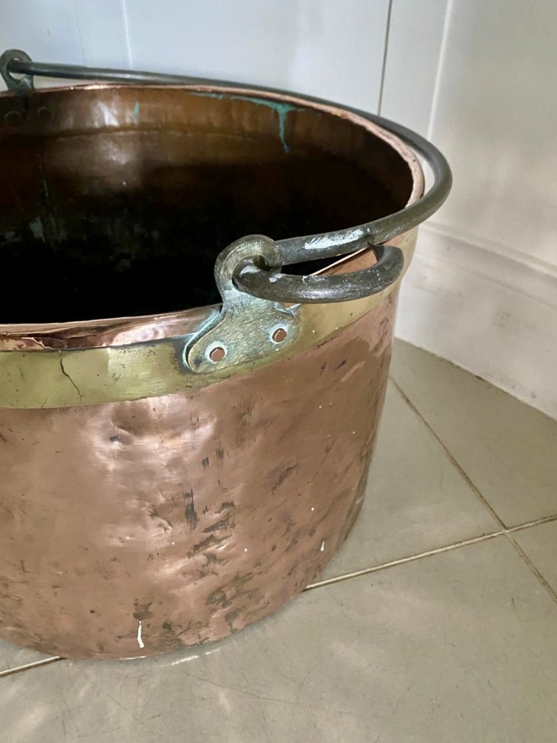 Antique Georgian Copper Log Bin Coal Bucket Fireside Bucket Planter - Image 4
