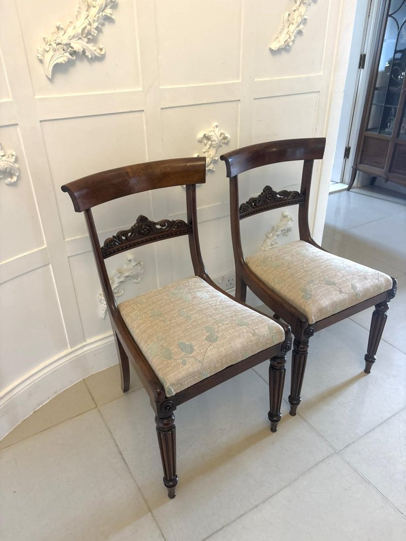 Antique Pair Of Regency Rosewood Side Chairs