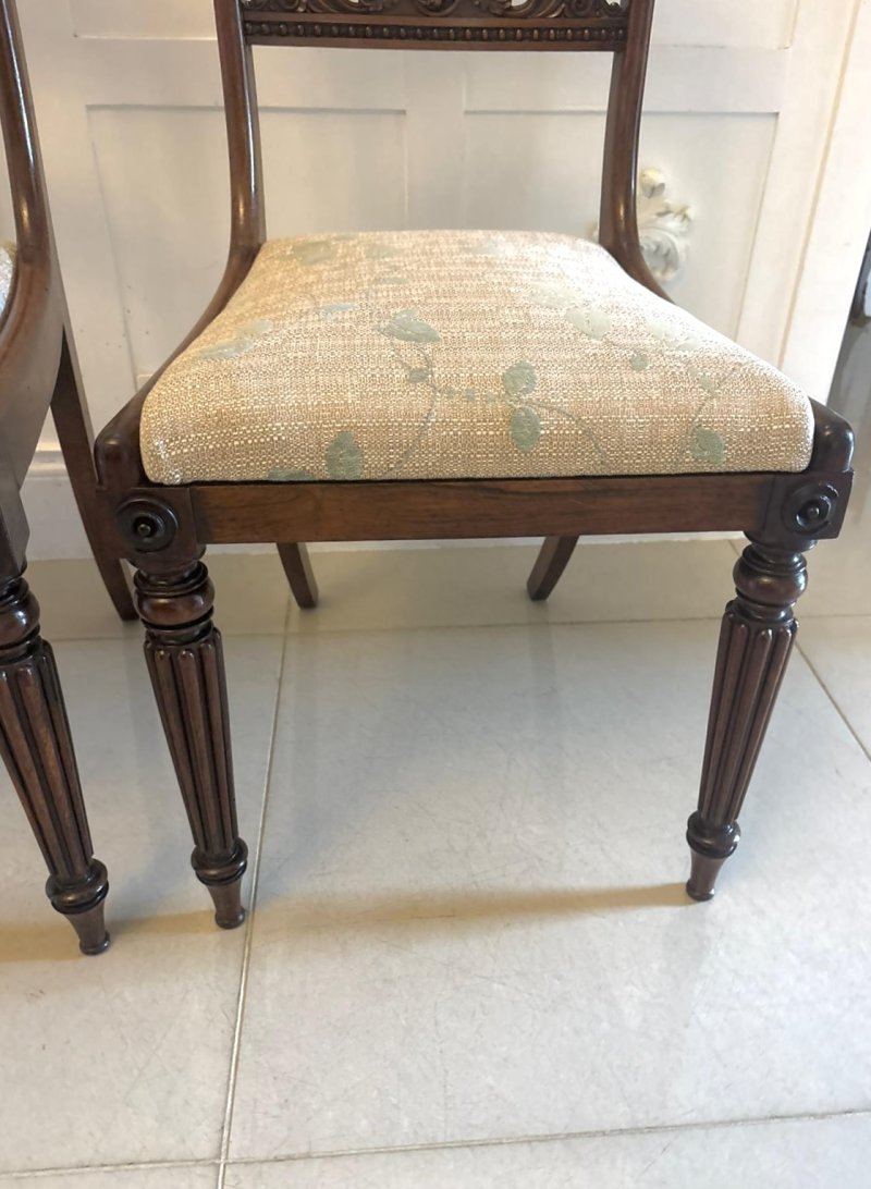 Antique Pair Of Regency Rosewood Side Chairs - Image 11