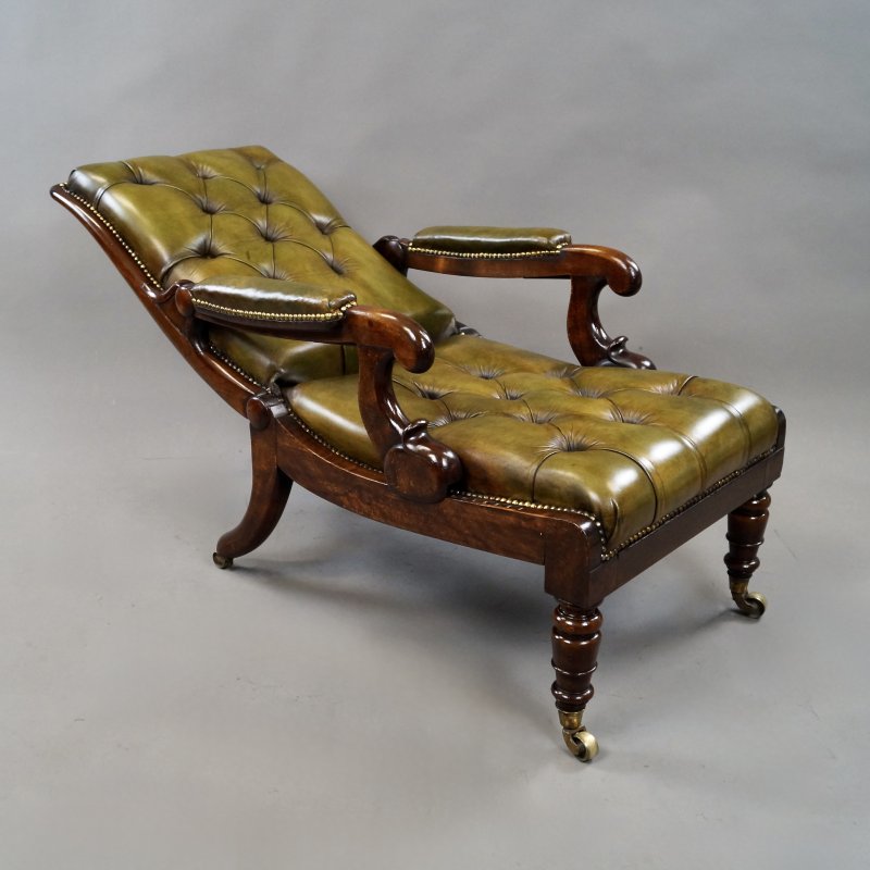 A William IV Button Leather Reclining Chair - Image 2