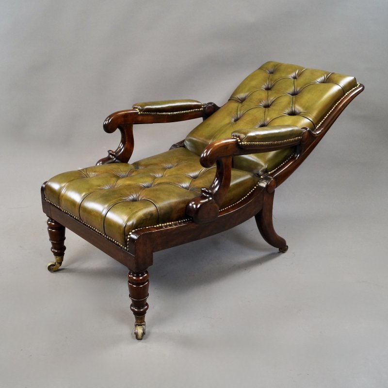 A William IV Button Leather Reclining Chair - Image 4