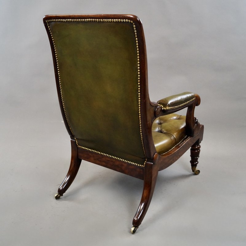 A William IV Button Leather Reclining Chair - Image 5
