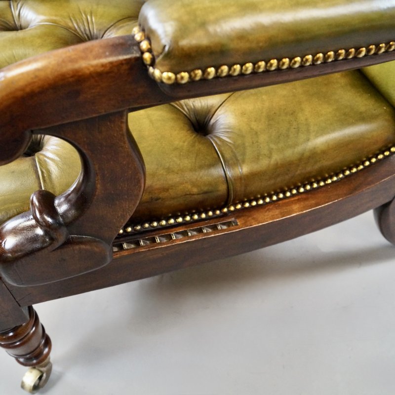 A William IV Button Leather Reclining Chair - Image 6