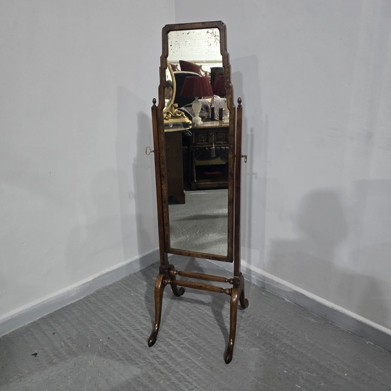 Queen Anne  Walnut Cheval Mirror - Image 9