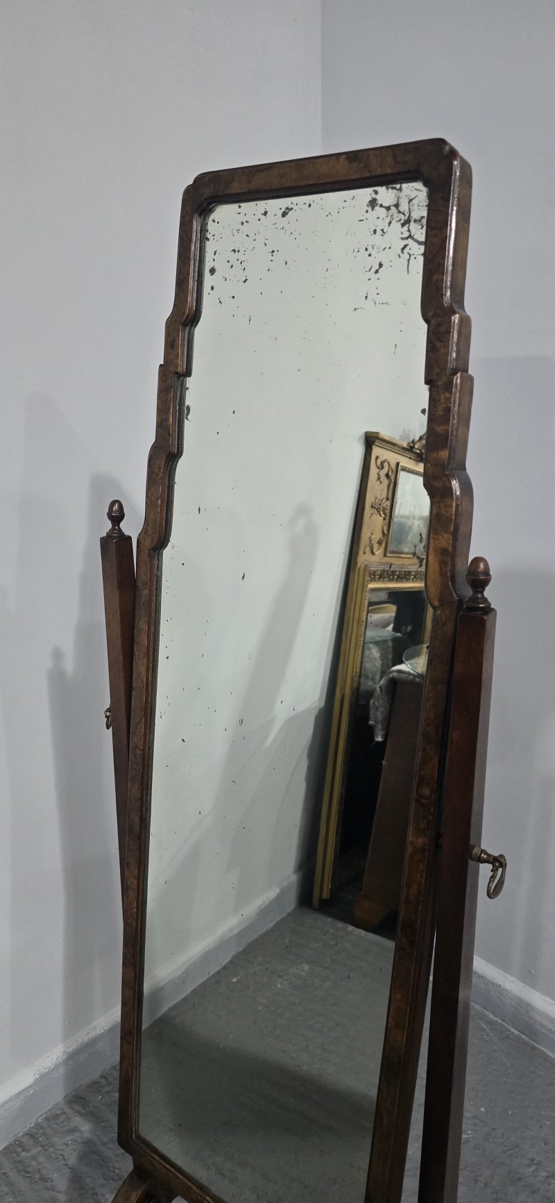 Queen Anne  Walnut Cheval Mirror - Image 2