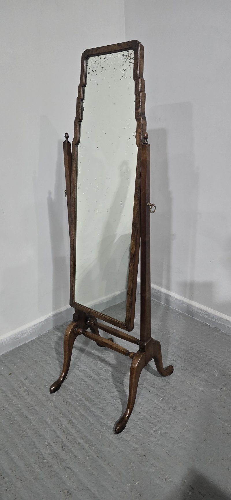 Queen Anne  Walnut Cheval Mirror - Image 5