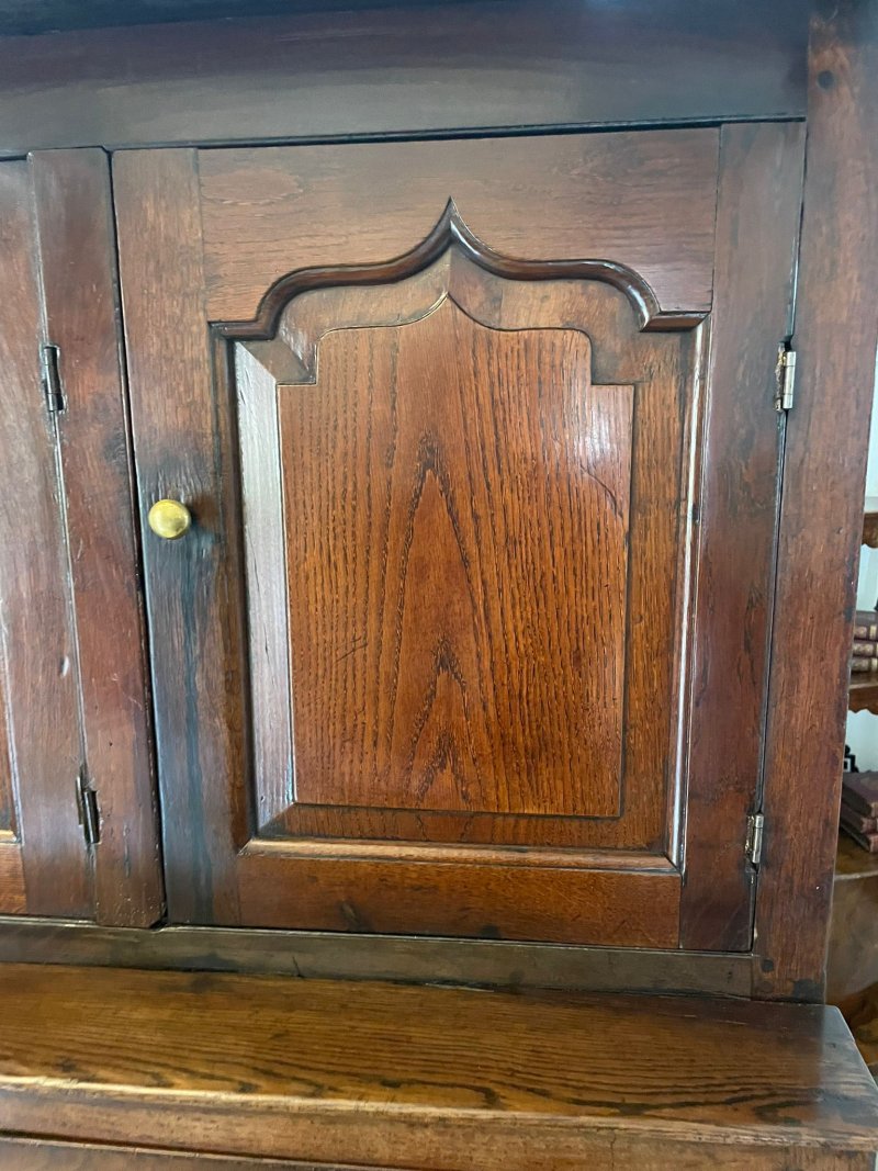 Antique 17th Century Large Welsh Quality Oak Deuddarn Cupboard - Image 14