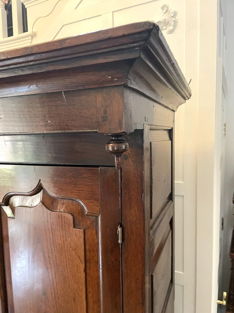 Antique 17th Century Large Welsh Quality Oak Deuddarn Cupboard - Image 18