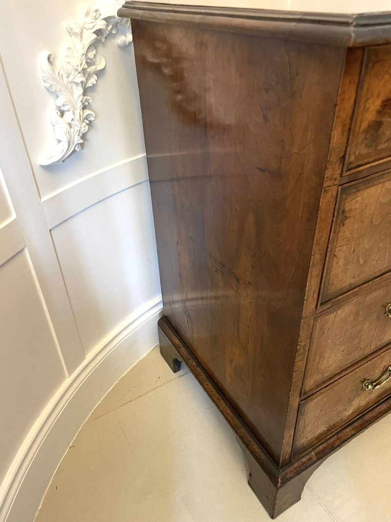 Outstanding Original George I Antique Quality Figured Walnut Chest of Drawers - Image 15