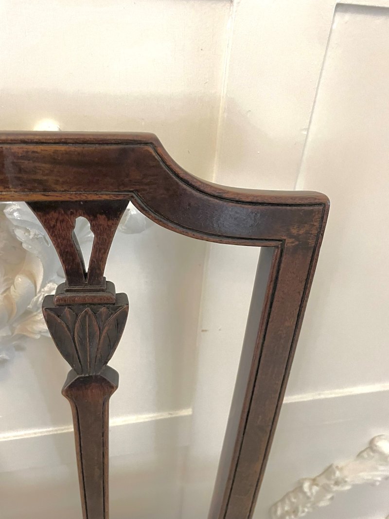 Fine Set of 8 Antique George III Mahogany Dining Chairs - Image 11