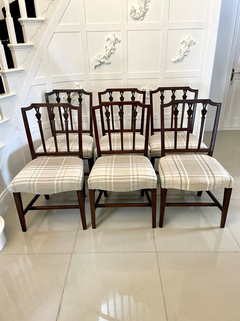 Fine Set of 8 Antique George III Mahogany Dining Chairs - Image 4