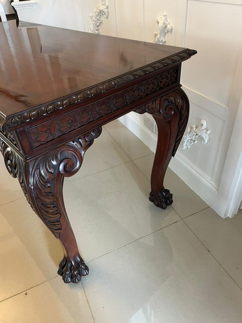 Large Antique Victorian Quality Freestanding Carved Mahogany Centre Table - Image 6