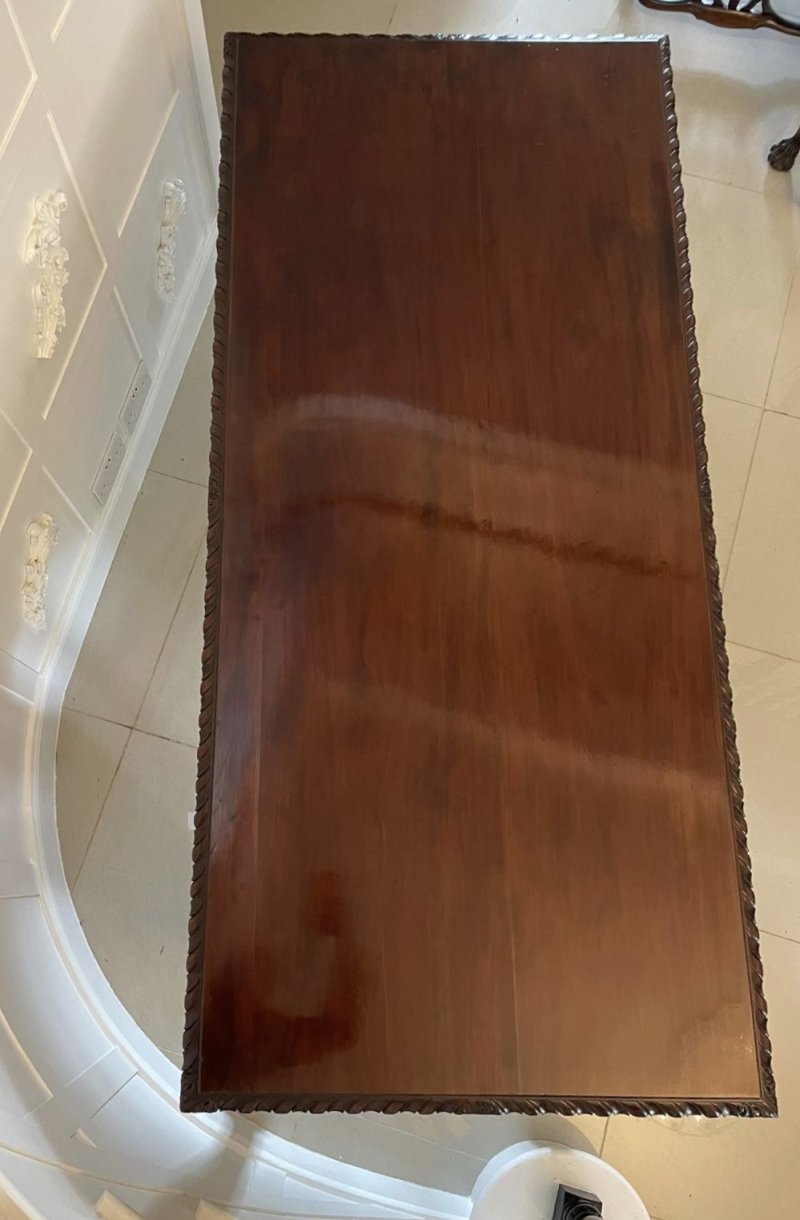Large Antique Victorian Quality Freestanding Carved Mahogany Centre Table - Image 5