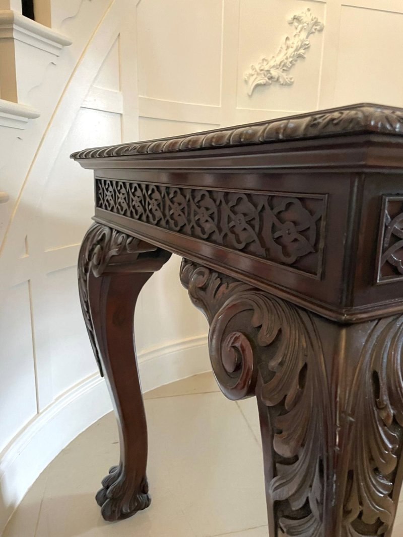 Large Antique Victorian Quality Freestanding Carved Mahogany Centre Table - Image 8