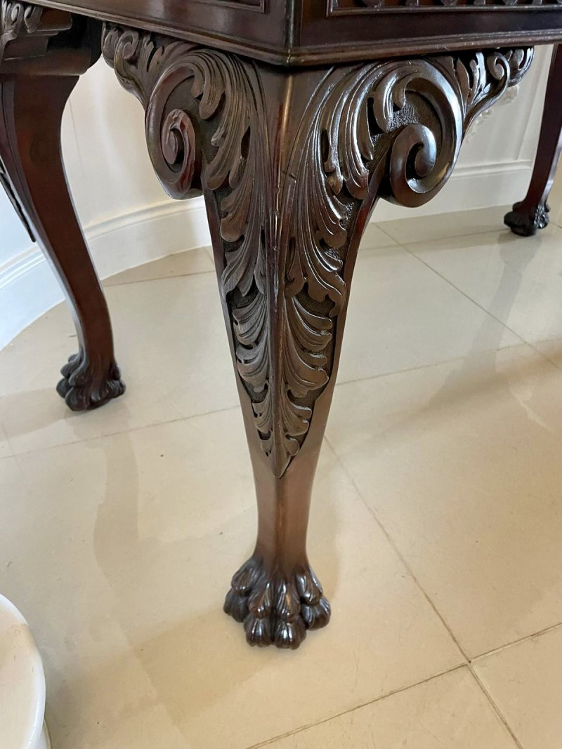 Large Antique Victorian Quality Freestanding Carved Mahogany Centre Table - Image 9