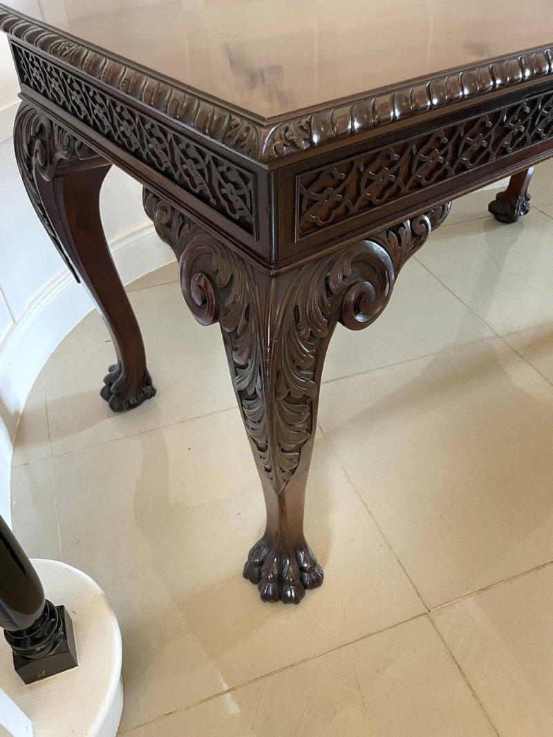 Large Antique Victorian Quality Freestanding Carved Mahogany Centre Table - Image 10