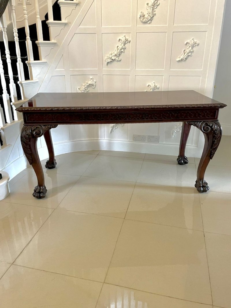 Large Antique Victorian Quality Freestanding Carved Mahogany Centre Table - Image 4