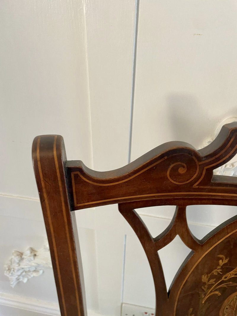 Antique Edwardian Inlaid Mahogany Armchair - Image 11
