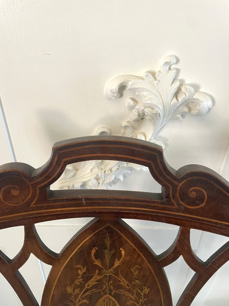 Antique Edwardian Inlaid Mahogany Armchair - Image 14