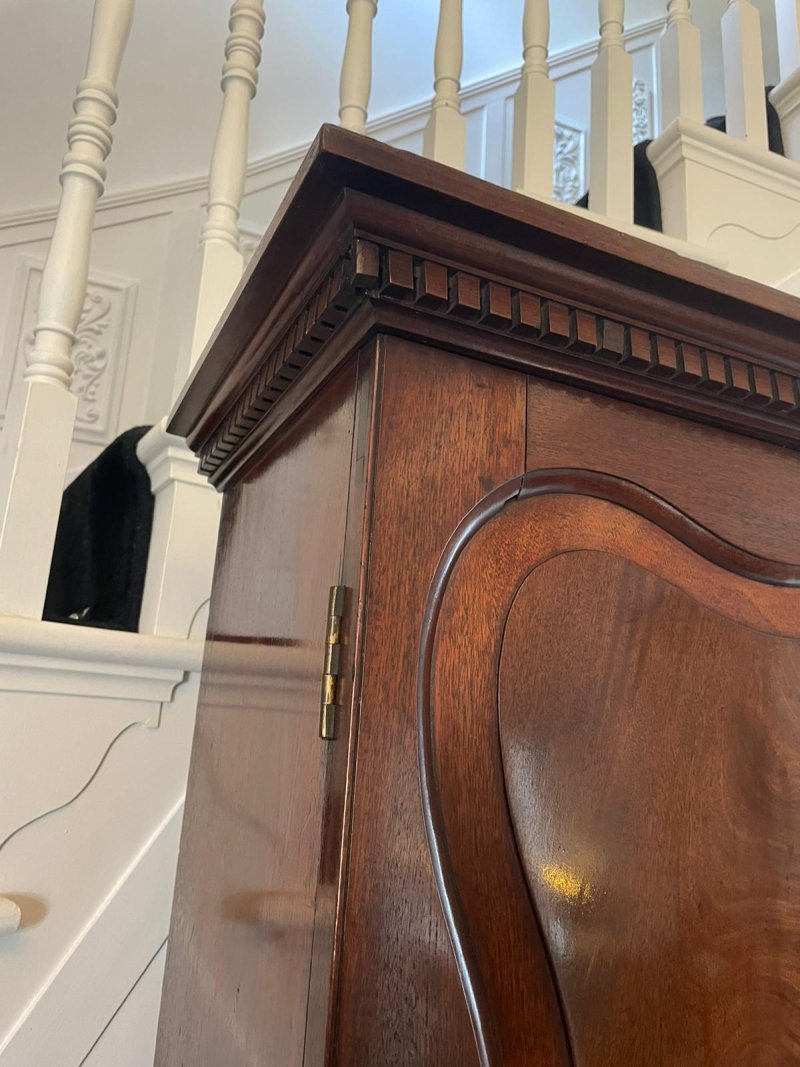 Outstanding Quality Antique George II Figured Mahogany Bureau Bookcase - Image 12