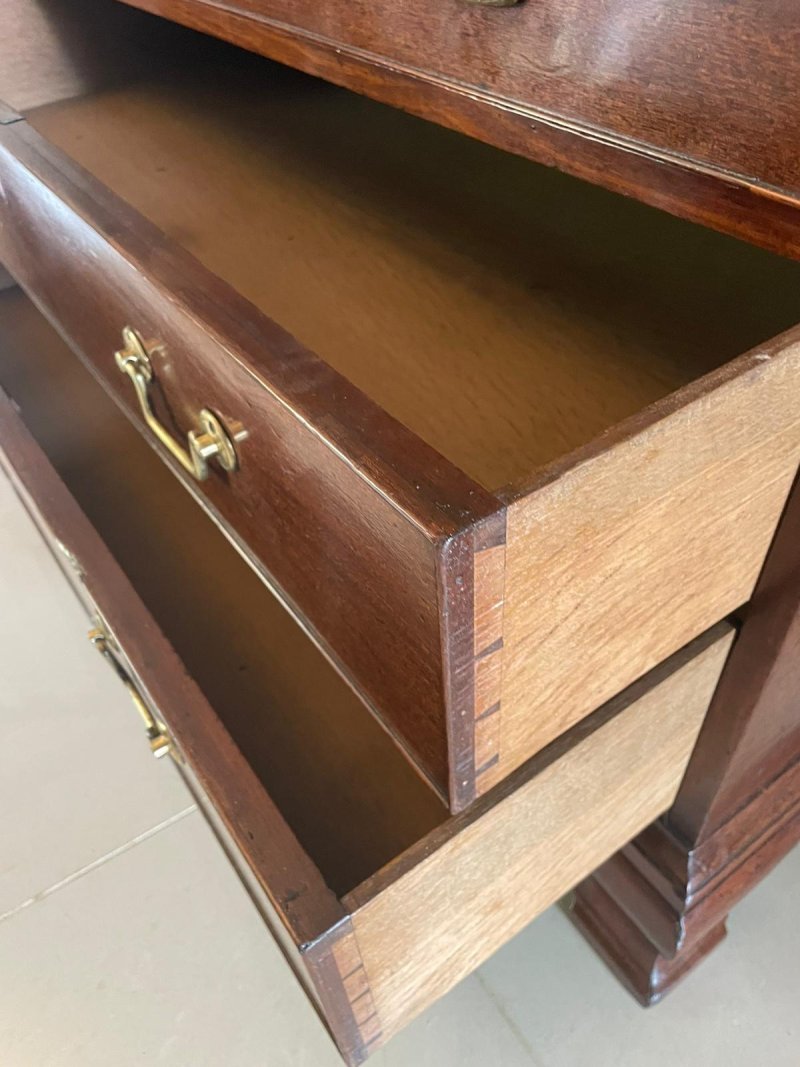 Outstanding Quality Antique George II Figured Mahogany Bureau Bookcase - Image 11