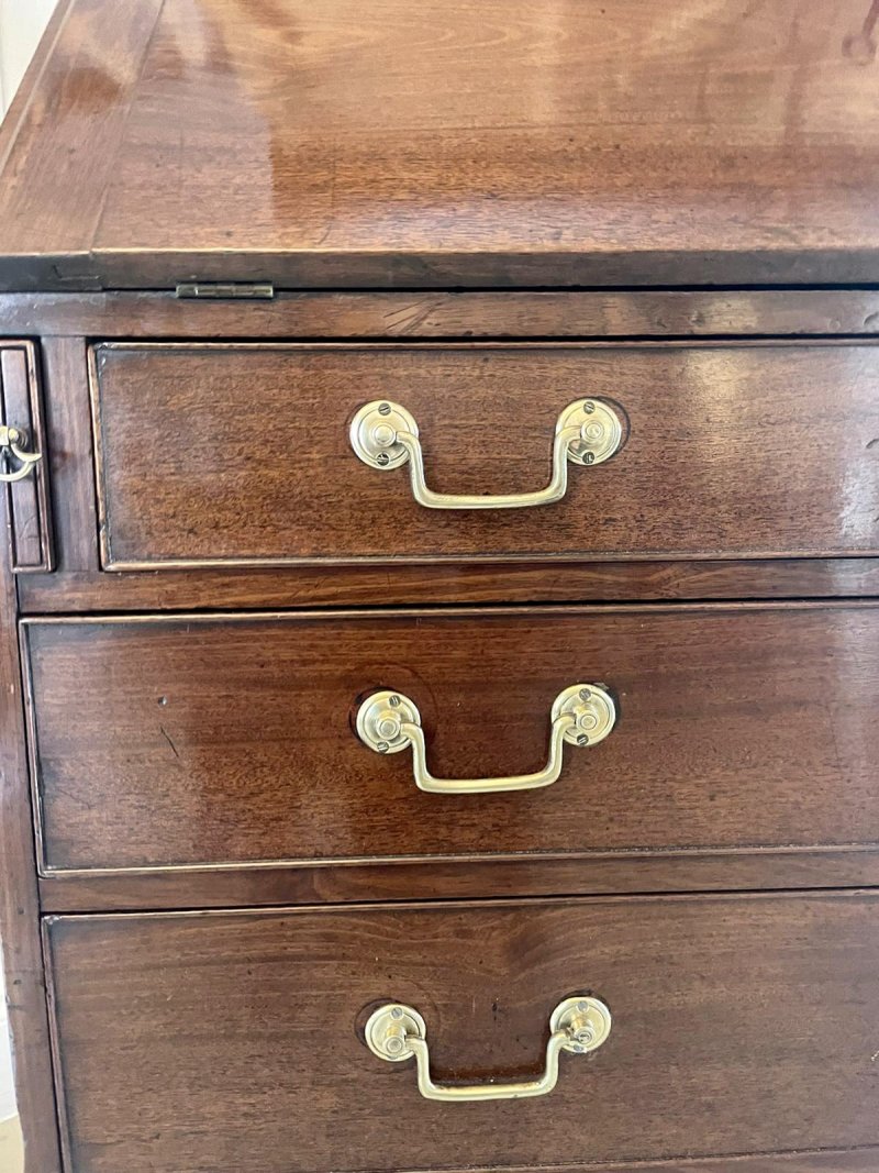 Outstanding Quality Antique George II Figured Mahogany Bureau Bookcase - Image 23