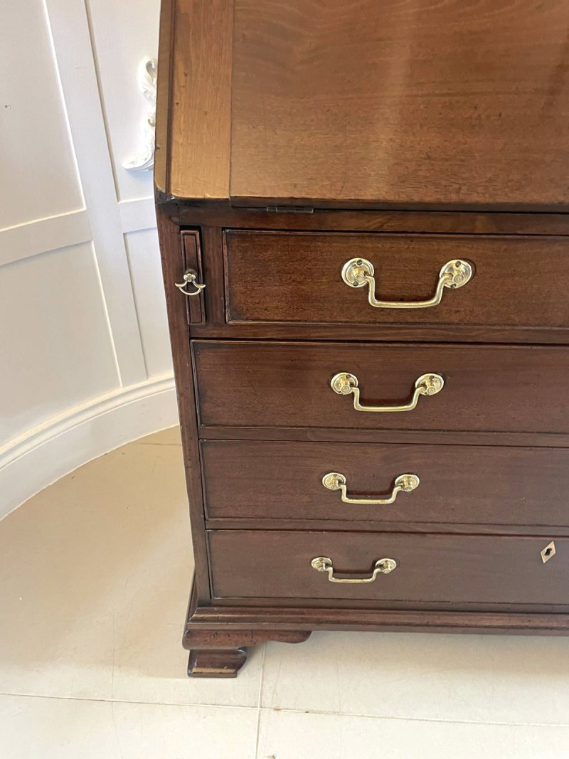 Outstanding Quality Antique George II Figured Mahogany Bureau Bookcase - Image 20