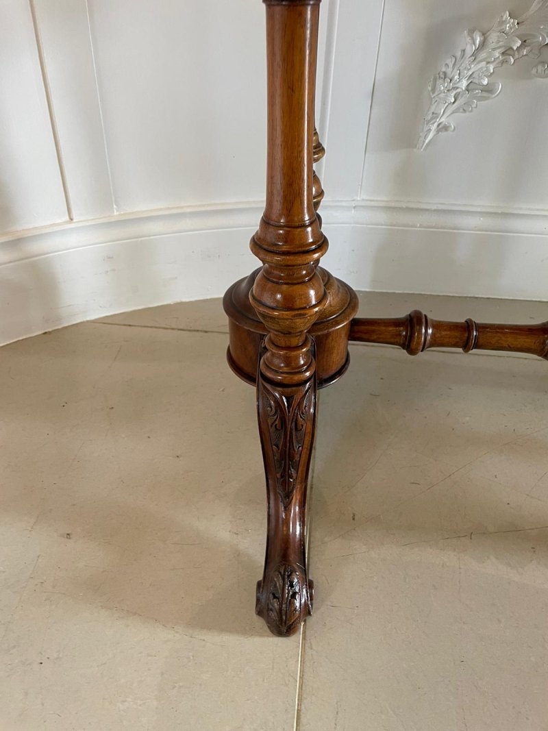 Antique 19th Century Victorian Oval Walnut Centre Table - Image 7