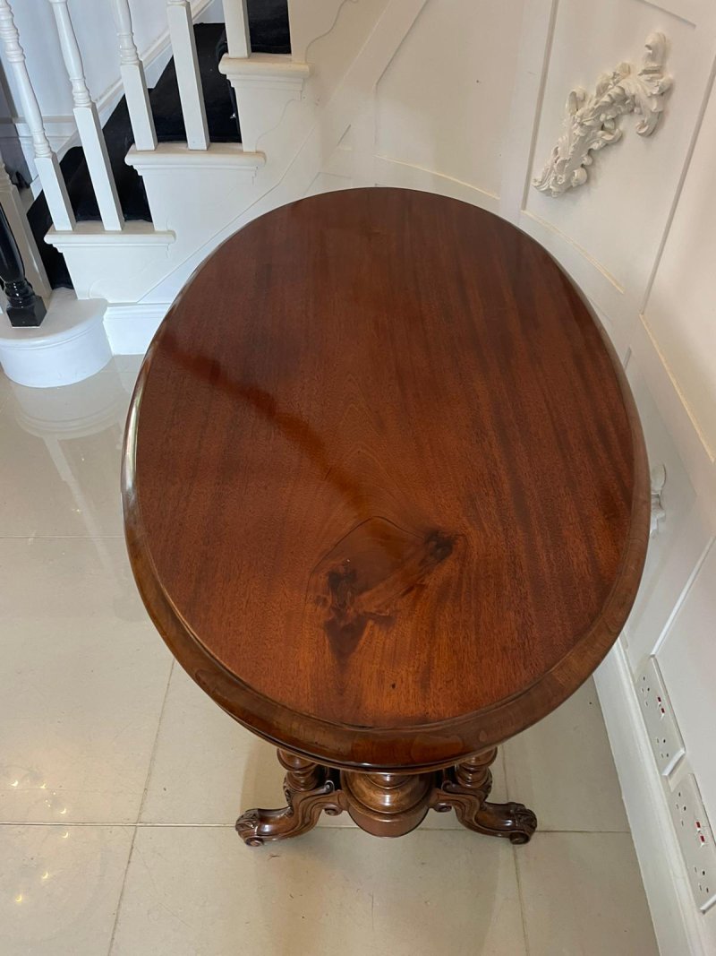Antique 19th Century Victorian Oval Walnut Centre Table - Image 6
